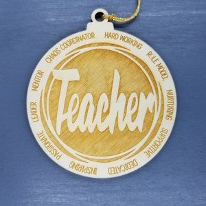 Teacher Christmas Ornament - Character Traits - Handmade Wood Ornament -  Gift